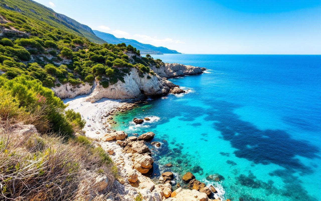 une-vue-spectaculaire-de-la-cote-corse-avec-des-eaux-turquoises-des-falaises-rocheuses-et-une-vegetation-luxuriante-baignee-par-la-lumiere-du-soleil-creant-une-atmosphere-sereine-et-ideale-po